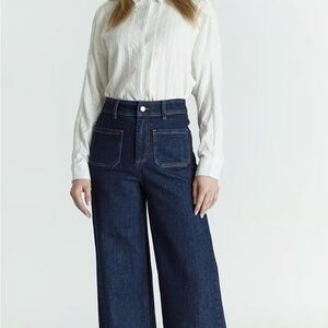 Wide-Leg Jeans with Thick Cuff
